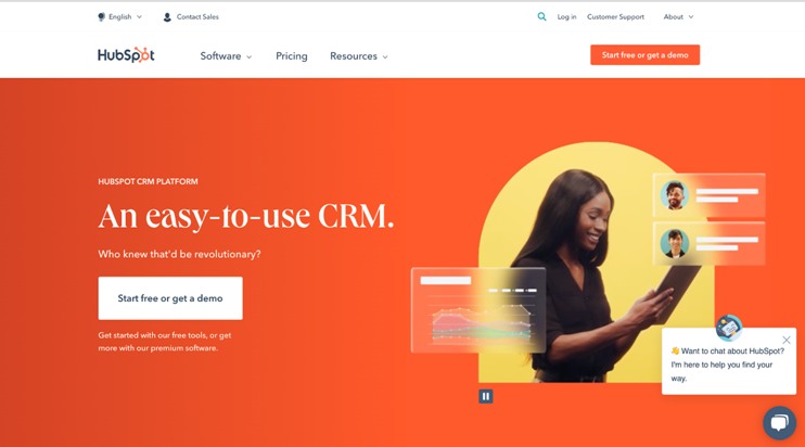 Hubspot homepage