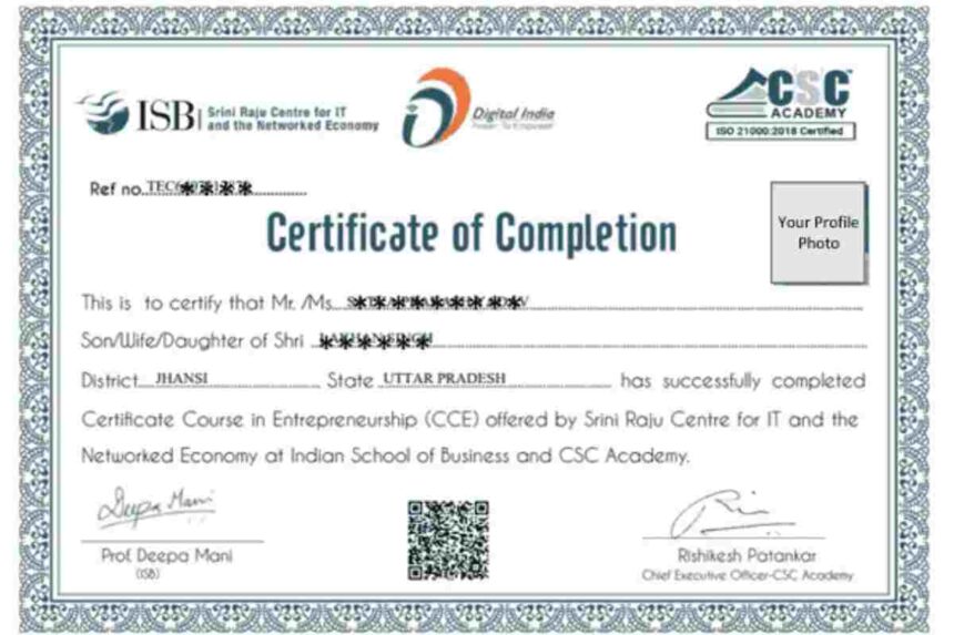 csc certificate download