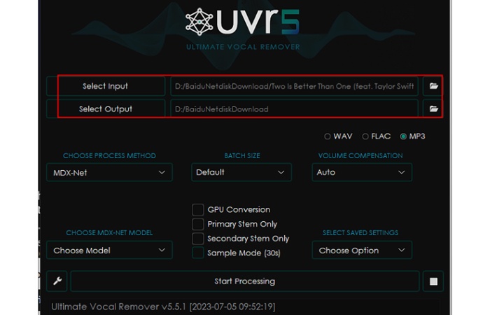 select input or output