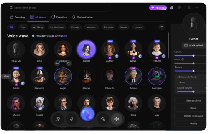 choose voice effect and apply filter
